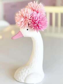 1 Bình Hoa Polyresin, Bình Thiết Kế Thiên Nga Bắc Âu Cho Hoa, Trang Trí Nhà Cửa - trắng - Xem 1