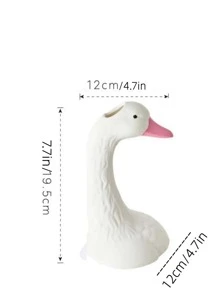 1 Bình Hoa Polyresin, Bình Thiết Kế Thiên Nga Bắc Âu Cho Hoa, Trang Trí Nhà Cửa - trắng - Xem 2