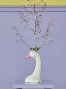 1 Bình Hoa Polyresin, Bình Thiết Kế Thiên Nga Bắc Âu Cho Hoa, Trang Trí Nhà Cửa - trắng - Xem 3