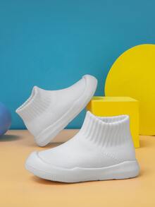 男孩短襪鞋打結運動鞋白色