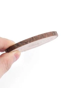 5入組木樹切片創意圓板雕刻 - 米色 - 查看 4
