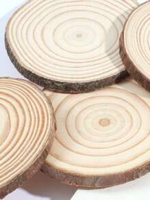 5入組木樹切片創意圓板雕刻 - 米色 - 查看 7