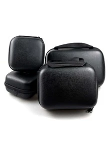 1pc Litchi Embossed Fishing Bag - Black - View 1