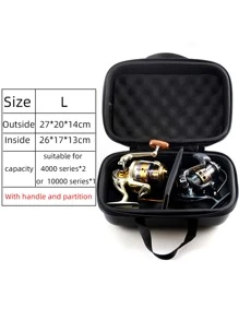 1pc Litchi Embossed Fishing Bag - Black - View 6