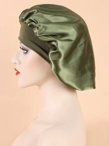 纯色发帽 丝绸发帽 缎面发帽 睡眠帽 - 軍綠色 - 查看 4