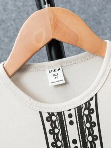 SHEIN Toddler Boys Geo Print Tee & Joggers - Apricot - View 5