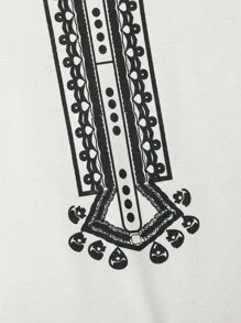 SHEIN Toddler Boys Geo Print Tee & Joggers - Apricot - View 6