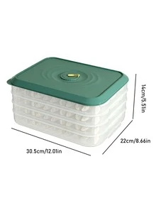 1 cái Hộp đựng bánh bao dung tích lớn, Hộp bảo quản hoành thánh thực phẩm đông lạnh nhanh nhiều lớp được niêm phong đặc biệt và giữ tươi cho ngăn đông tủ lạnh - màu xanh lá - Xem 3