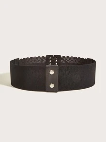 Hollow Out Lace Up Front Belt - Black - View 2