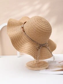 海星裝飾草編帽 - 棕色 - 查看 2