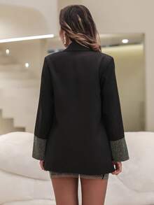 Blazer mit Revers, & Rock mit Strass Detail - Schwarz - Übersicht 2