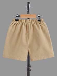 SHEIN Young Boy Tropical Print Shirt & Drawstring Waist Shorts