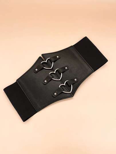 Punk Heart Decor Corset Belt Gothic Costumes Party Look Street Halloween Waist Trainer Valentine's Day Accessories For Ladies For Dress Western Cowboy Cowgirl Country Wear Vintage Black Belt Women Corset Belt For Dress,Waist Trainer Waist-Shaping For Waist Slimming And Tummy Control