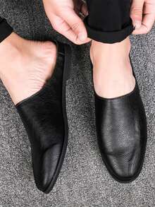 Men Mule Loafers Round Toe Loafers Black - Black - View 3