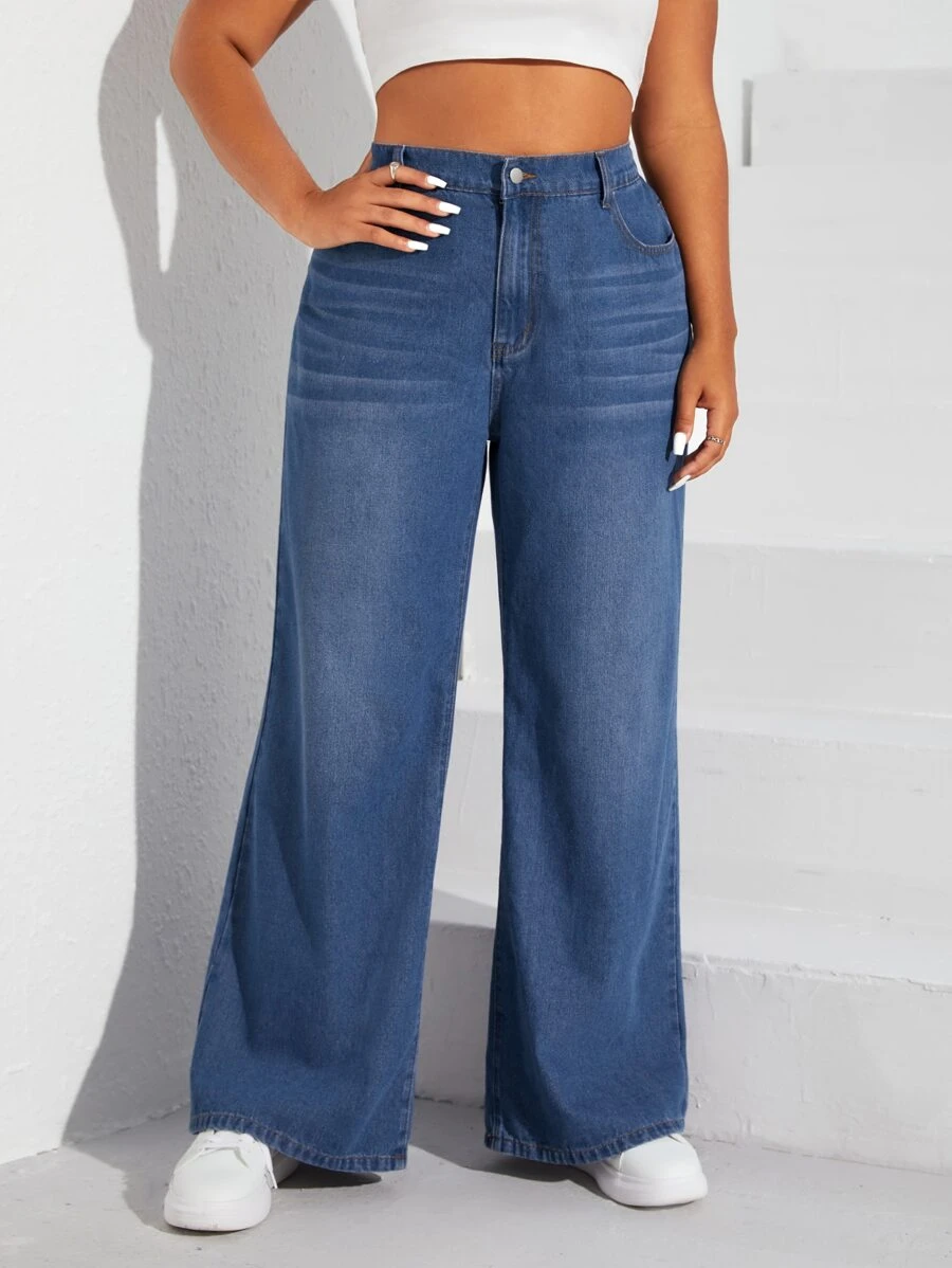 Flexra Jeans de pierna ancha - Azul lavado medio - Ver 1