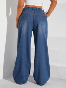 Flexra Jeans de pierna ancha - Azul lavado medio - Ver 2