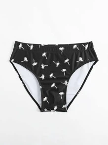 Manfinity Men Tropical Print Swim Brief - Black - View 3
