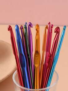 12入組/套鋁勾織日常鉤針 - 彩色 - 查看 1