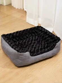 1入組玫瑰形狗狗貓貓軟毛絨寵物床和沙發,適用於小中型狗狗貓貓,全年保持溫暖舒適 - 灰色 - 查看 5
