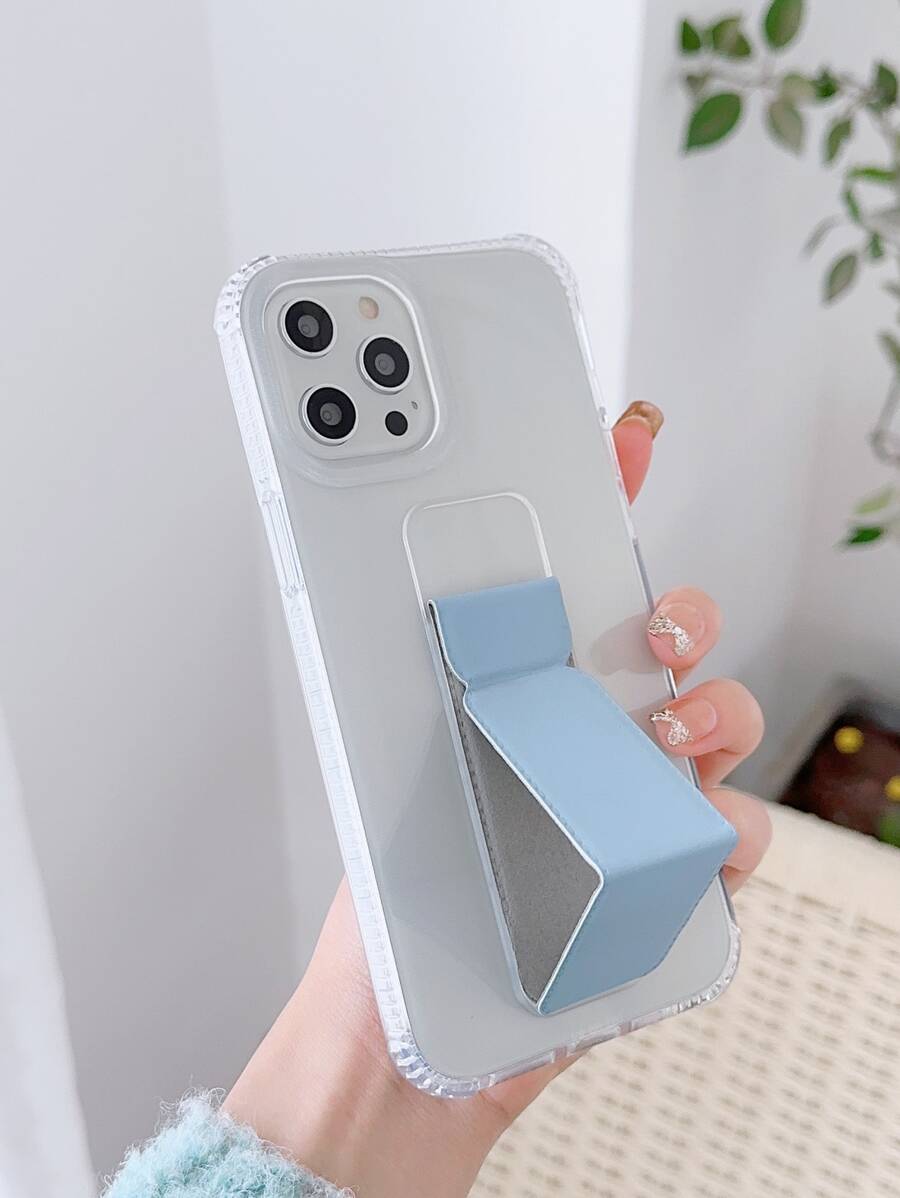 Ốp lưng điện thoại TPU tích hợp chân đế, chống rơi 4 góc, bằng da PU mới, tương thích với iPhone 16/17/17 Pro/17 Pro Max. - Màu xanh lam - Xem 1