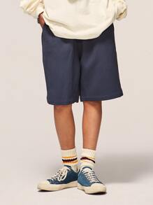 INFLATION Men Solid Slant Pocket Shorts - Navy Blue - View 4