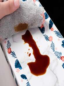 1pc Tropical Leaf Pattern Waterproof Tape, Modern Leaf Print PVC Waterproof Tile Decoration Seam Tape For Kitchen - White - View 5