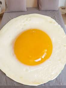 1 pieza Manta del tiro del diseño del huevo frito, manta hecha punto moderna del tiro de la impresión de la comida de la tela para el sofá - Multicolor - Ver 3