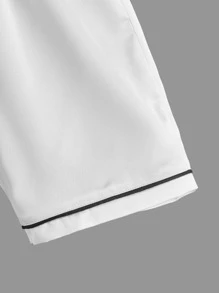 SHEIN Boys Contrast Piping PJ Set - White - View 5