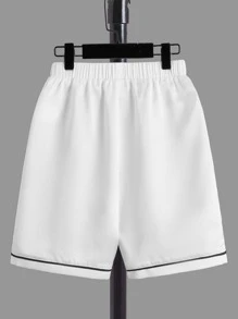 SHEIN Boys Contrast Piping PJ Set - White - View 6