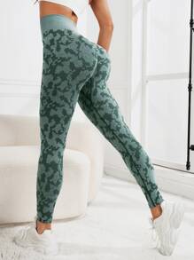 Easithlete 紮染瑜伽打底褲收復競技褲襪 - 彩色 - 查看 2