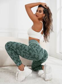 Easithlete 紮染瑜伽打底褲收復競技褲襪 - 彩色 - 查看 1