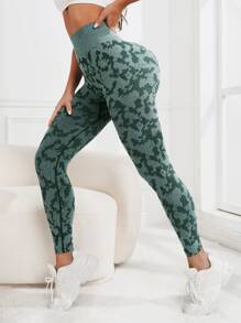 Easithlete 紮染瑜伽打底褲收復競技褲襪 - 彩色 - 查看 3