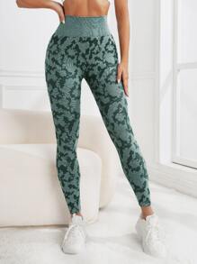 Easithlete 紮染瑜伽打底褲收復競技褲襪 - 彩色 - 查看 5