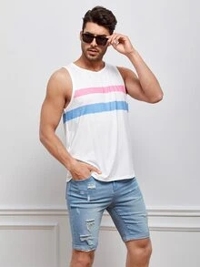 GENTILAND Hombres Shorts en mezclilla desgarro crudo con bolsillo oblicuo - Lavado ligero - Ver 6