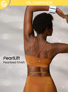 GLOWMODE PearlLift Cross Strap Sports Bra - Brown - View 2