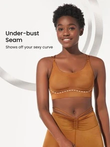 GLOWMODE PearlLift Cross Strap Sports Bra - Brown - View 3