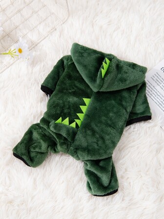 Dinosaur Design Pet Plush Jumpsuit