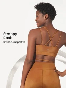 GLOWMODE PearlLift Cross Strap Sports Bra - Brown - View 7