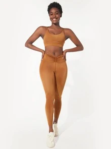 GLOWMODE PearlLift Cross Strap Sports Bra - Brown - View 10