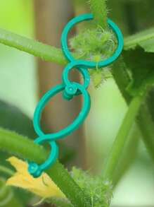 20pcs Green Plant Fixed Clip, Simple Plastic Plant Climbing Wall Fixture Clip For Outdoor, Garden - Green - View 3