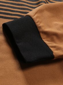 Manfinity Homme Men Plus Striped Print Polo Shirt - Brown - View 3