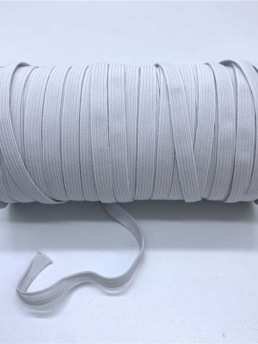 1pc Solid Adjustable Belt, 5M White Elastic Band For Garment