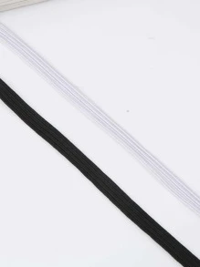 1pc Solid Adjustable Belt, 5M White Elastic Band For Garment