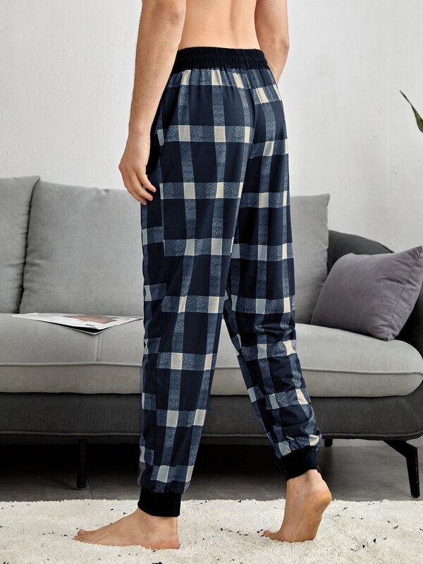 Men Plaid Drawstring Waist Pajama Pants SHEIN USA