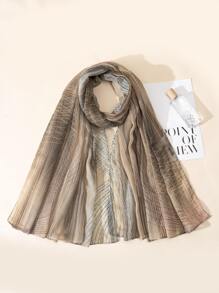 Elegant 1pc Ladies' Printed Style & Linen Woven Scarf, Suitable For Daily Wear