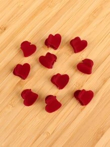 10pcs Heart Design Hair Claw - Red - View 1