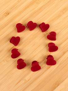 10pcs Heart Design Hair Claw - Red - View 2