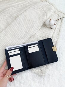 SOUTHLAND&KANGAROO Ví nữ mỏng gấp đôi nhỏ gọn nhẹ nhiều lớp di động đựng thẻ căn cước thẻ tín dụng thời trang tối giản kinh doanh hiện đại cho kỷ niệm cho giáng sinh ngày lễ tình nhân làm quà tặng sinh nhật cho cặp đôi cho bé gái cho phụ nữ cho túi xách nữ đồ dùng học tập cho phòng ký túc xá trường học & trở lại trường cho phụ nữ ví ví ví nhỏ - Đen và trắng - Xem 4