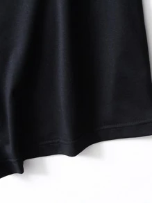 Manfinity Homme 男士字母图案休闲短袖 T 恤和中国龙图案抽绳腰短裤，男友礼物 - 彩色 - 查看 3