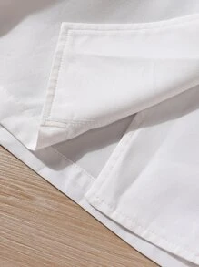 Girls Double Breasted Belted Vest Dress - White - View 3